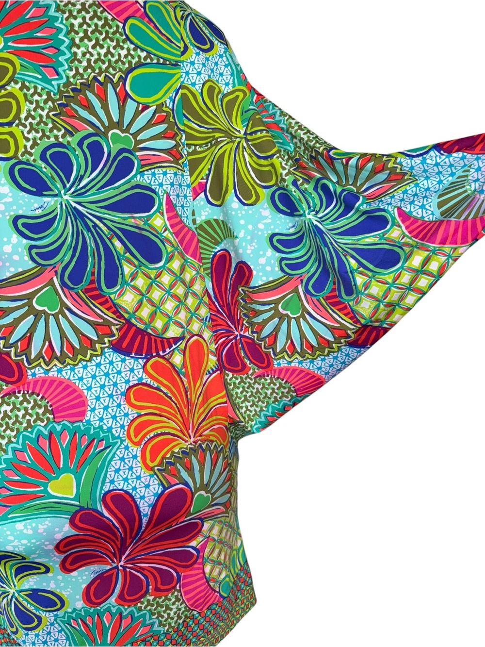 Trina Turk Small Swim Cover Up Tropical Floral Batwing Sleeve Tunic Beach - Picture 8 of 16